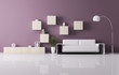 Interior of living room with white sofa 3d render