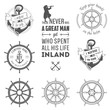 Set of vintage nautical labels, icons and design elements