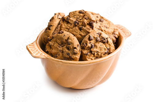 Photo: chocolate cookies in ceramic bowl chocolate cookies in ceramic bowl
