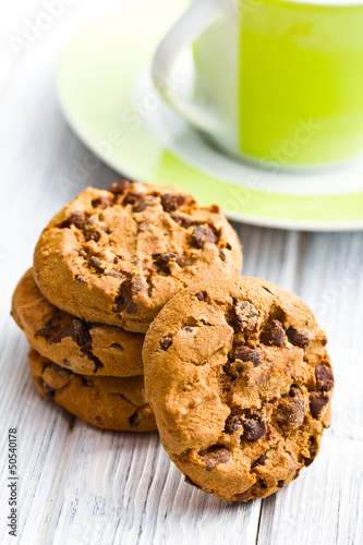 Photo: chocolate cookies on kitchen table chocolate cookies on kitchen table