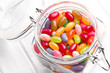 jelly beans in glass jar