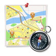 Vector: Vector map with compass Vector map with compass