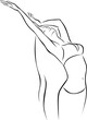 Vector: woman stretching - lie back woman stretching - lie back