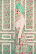 Elegant lady on floral background