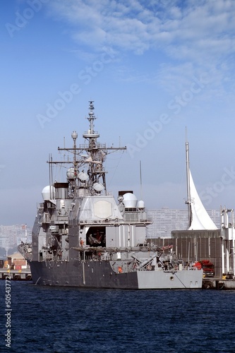 Photo: Ticonderoga class cruise docked in the port of Alicante; Spain. Ticonderoga class cruise docked in the port of Alicante; Spain.