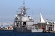 Ticonderoga class cruise docked in the port of Alicante; Spain.