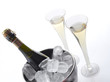 Champagne is served for wedding