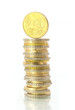 50 cent euro coin on the top