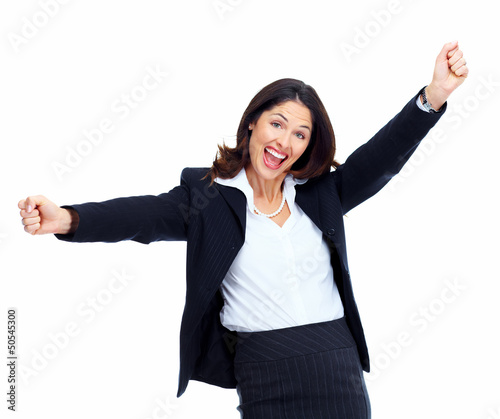 Photo: Happy successful business woman. Happy successful business woman.