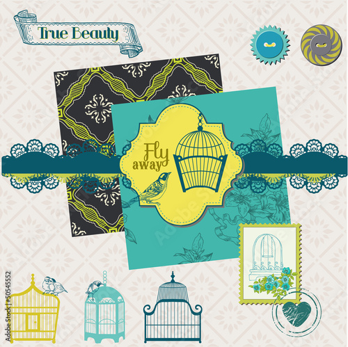 Vector: Birds and Birdcages Collection -for design or scrap -vector Birds and Birdcages Collection -for design or scrap -vector