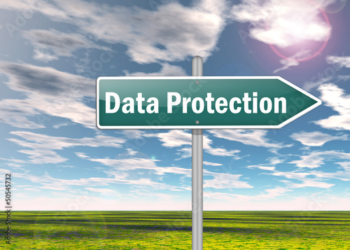 Illustration: Signpost "Data Protection" Signpost "Data Protection"