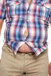Fat man with a big belly.