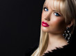 Portrait of beautiful blonde woman with perfect makeup