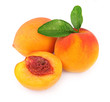 Sweet peaches with leafs