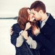 outdoor fashion portrait of young sensual couple
