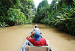 Paddling on black water, Amazon rainforest