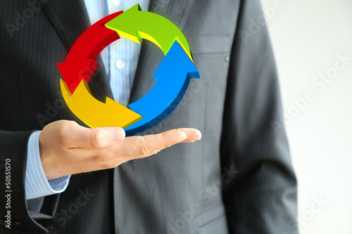 Photo: business solution hand business solution hand