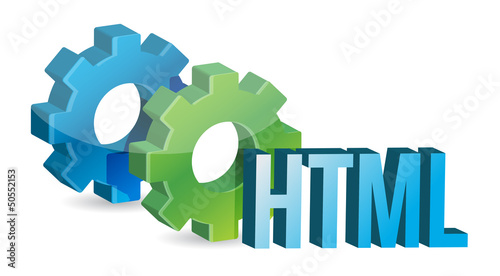 Illustration: HTML industrial gears concept HTML industrial gears concept