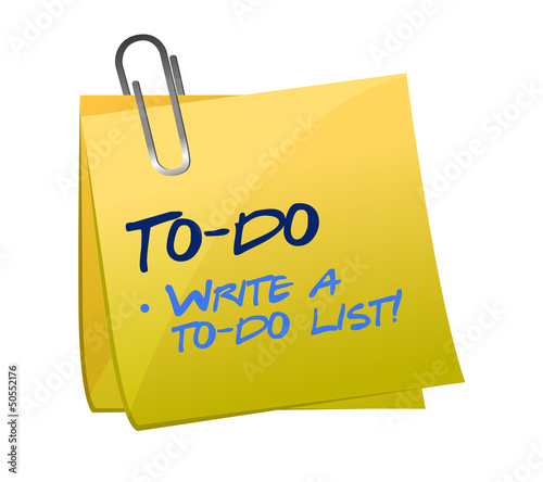 Illustration: to-do list concept on a post-it to-do list concept on a post-it