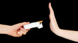 Concept: stop smoking, on black background