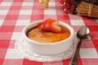 Creme brulee with strawberries