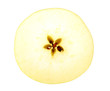 Circle slice of a fresh yellow apple
