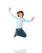 Adorable child jumping