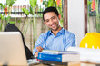 Architect working at home