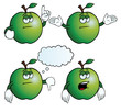 Collection of bored apples with various gestures.
