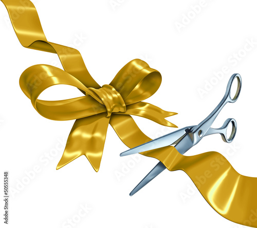 Illustration: Gold Ribbon Cutting Gold Ribbon Cutting