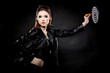 Photo: punk girl with dart and target punk girl with dart and target
