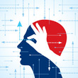Human Head with hand arrows