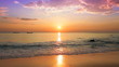 Sunset over the tropical beach