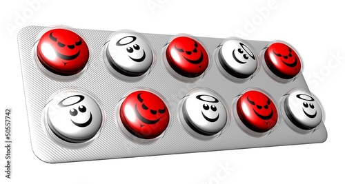 Illustration: 10 Teufelchen und Engelchen-Tabletten 10 Teufelchen und Engelchen-Tabletten