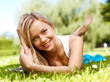 Girl in a grass (medium format image)