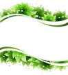 Abstract green flowers