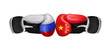 Boxing concept on different backgrounds