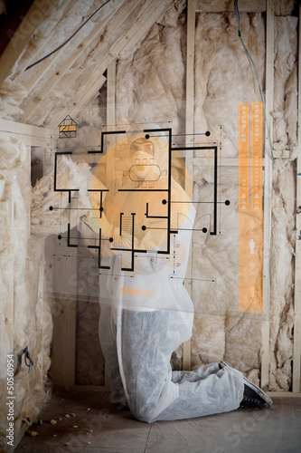 Photo: Builder insulting room following interface instructions Builder insulting room following interface instructions