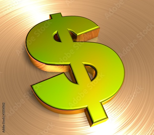 Illustration: 3D Goldzeichen II - Dollar 3D Goldzeichen II - Dollar