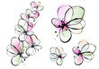 abstract watercolor flowers, vector