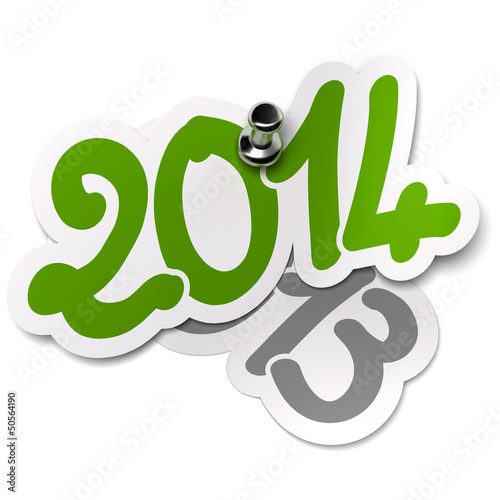 Illustration: 2014 Versus 2013 Years. Stickers 2014 Versus 2013 Years. Stickers