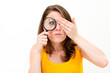 woman with magnifying glass