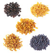 Set of assorted raisins