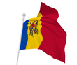 Flag of Moldava isolated on white background.