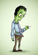 Office zombie with a cigarette