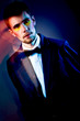 abstract fashion shot. color portrait of a young man
