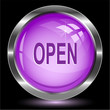 Open. Internet button. Vector illustration.