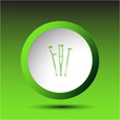 Crutches. Plastic button. Vector illustration.