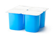 Photo: Four plastic containers for dairy products with foil lid Four plastic containers for dairy products with foil lid