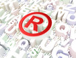 Law concept: Registered on alphabet background